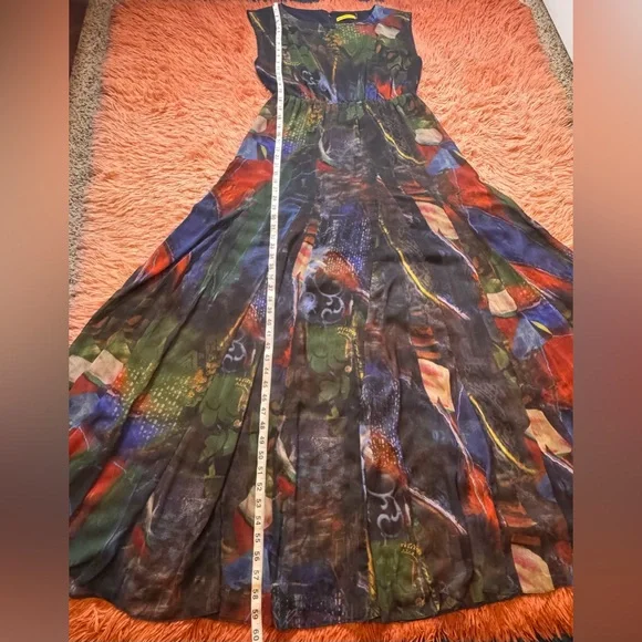 Alice+Olivia A-line Maxi Multicolor Sleeveless Dress. Size M - Picture 7 of 11